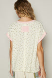 POL Floral V-Neck Short Sleeve T-Shirt - Fragrance Spice