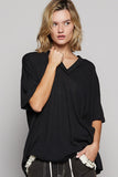 POL V-Neck Half Sleeve T-Shirt - Fragrance Spice