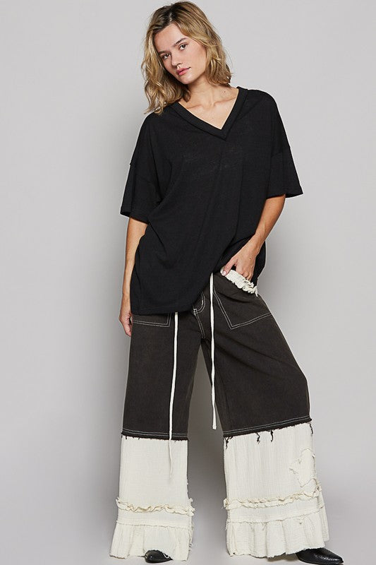 POL V-Neck Half Sleeve T-Shirt - Fragrance Spice