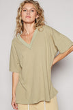 POL V-Neck Half Sleeve T-Shirt - Fragrance Spice