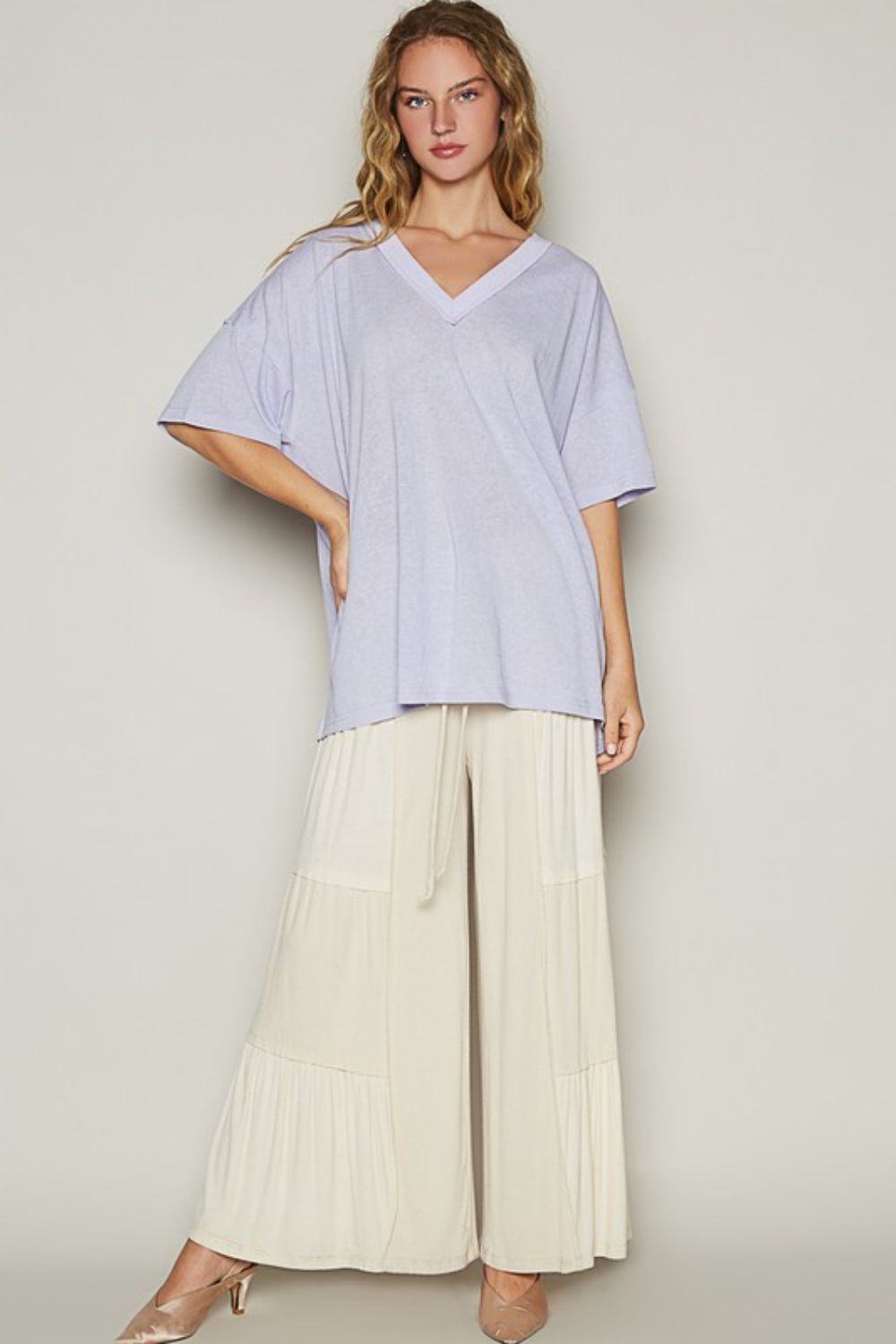 POL V-Neck Half Sleeve T-Shirt - Fragrance Spice