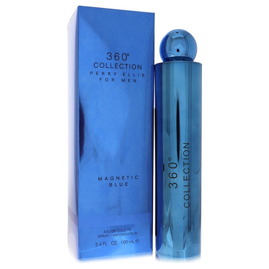 Perry Ellis 360 Collection Magnetic Blue by Perry Ellis Eau De Toilette Spray 3.4 oz for Men - Fragrance Spice
