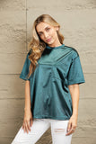 Round Neck Dropped Shoulder Top - Fragrance Spice