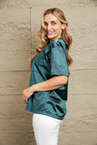Round Neck Dropped Shoulder Top - Fragrance Spice