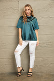 Round Neck Dropped Shoulder Top - Fragrance Spice