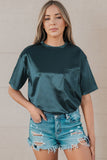 Round Neck Dropped Shoulder Top - Fragrance Spice