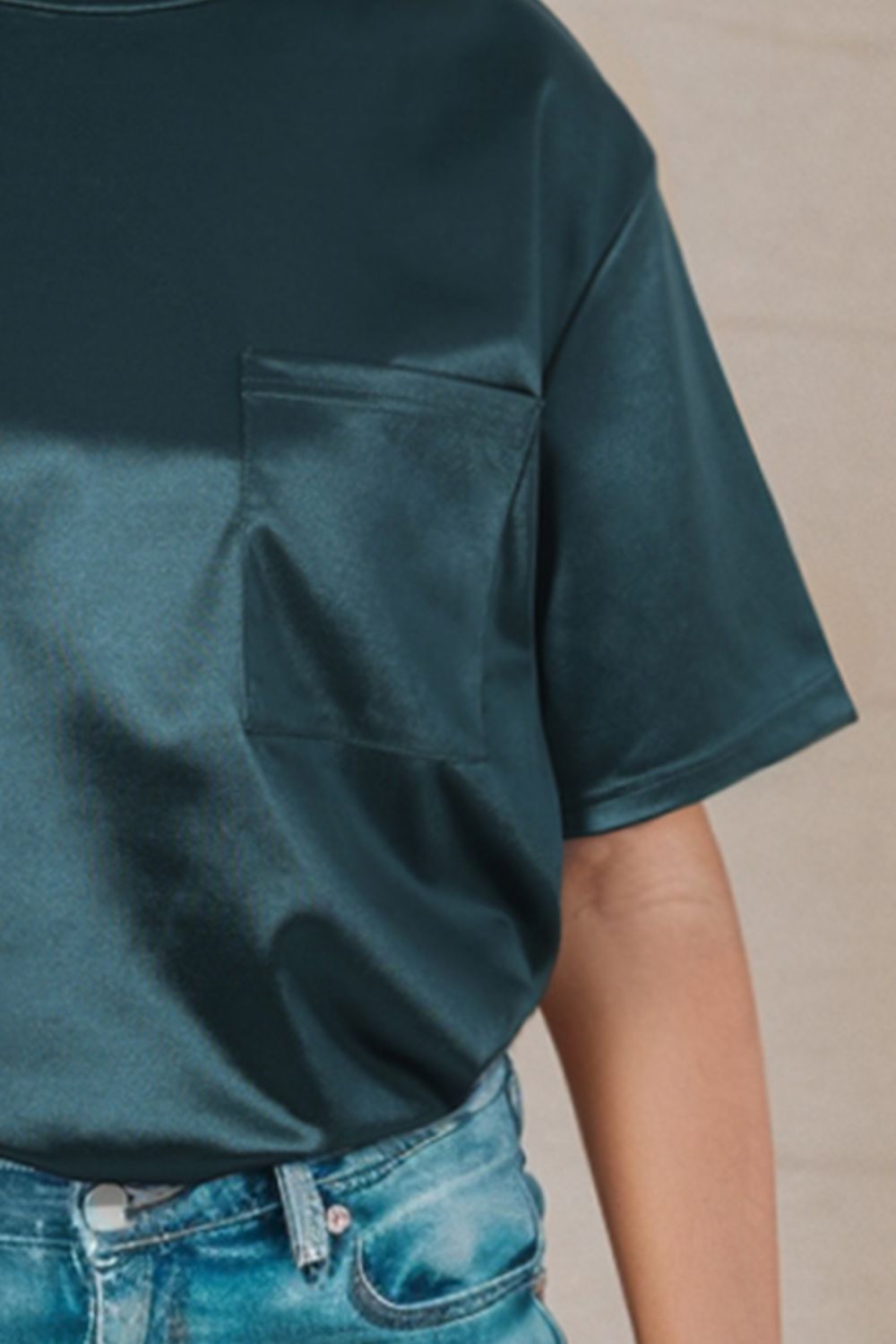 Round Neck Dropped Shoulder Top - Fragrance Spice