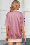 Round Neck Dropped Shoulder Top - Fragrance Spice