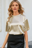 Round Neck Dropped Shoulder Top - Fragrance Spice