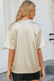 Round Neck Dropped Shoulder Top - Fragrance Spice