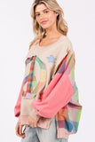 SAGE + FIG Full Size Contrast Peace Patch Dropped Shoulder Sweatshirt - Fragrance Spice