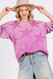 SAGE + FIG Mineral Wash Star Pattern T-Shirt - Fragrance Spice