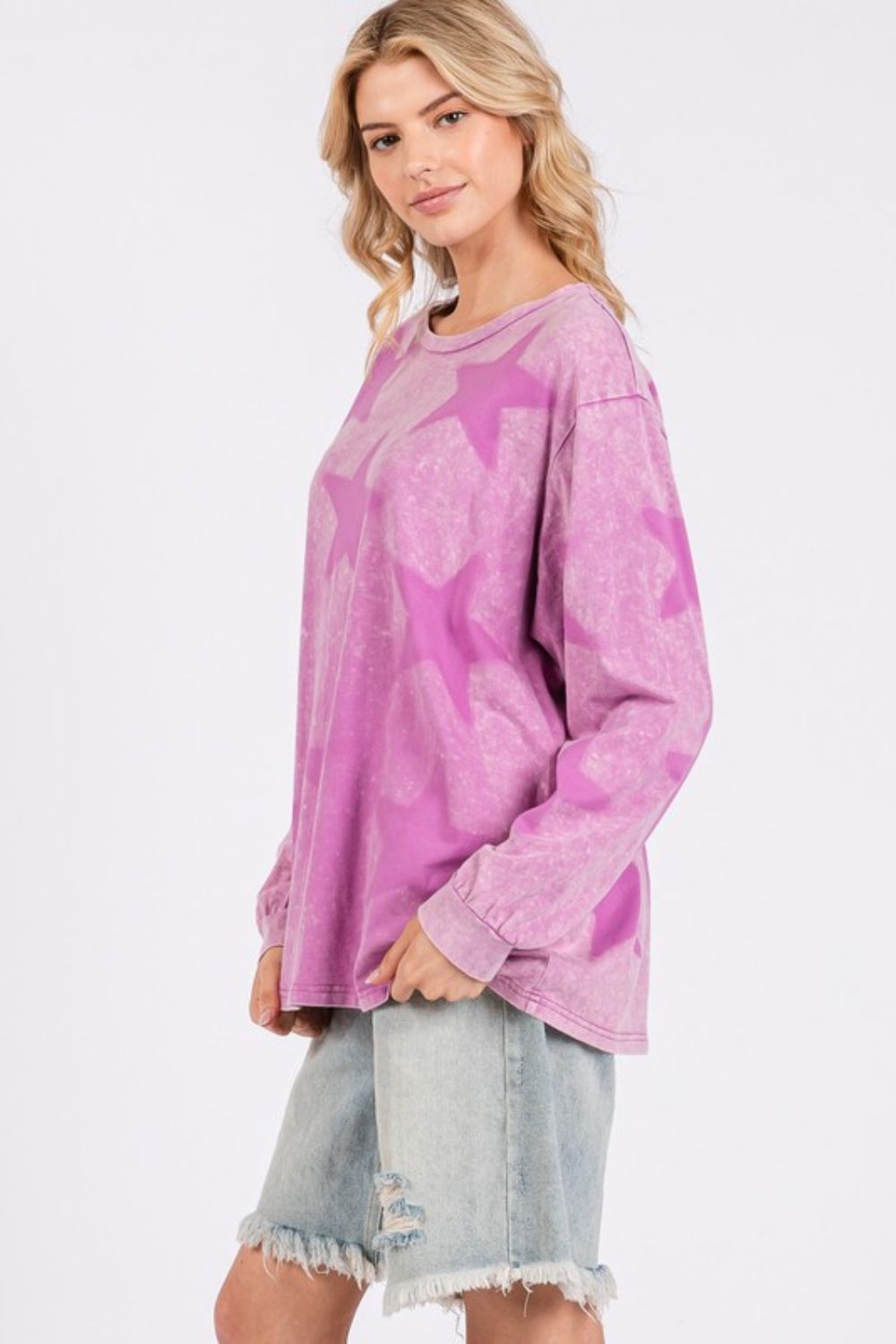 SAGE + FIG Mineral Wash Star Pattern T-Shirt - Fragrance Spice