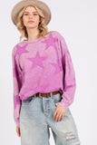 SAGE + FIG Mineral Wash Star Pattern T-Shirt - Fragrance Spice