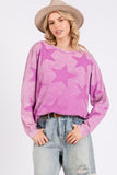 SAGE + FIG Mineral Wash Star Pattern T-Shirt - Fragrance Spice