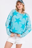 SAGE + FIG Mineral Wash Star Pattern T-Shirt - Fragrance Spice