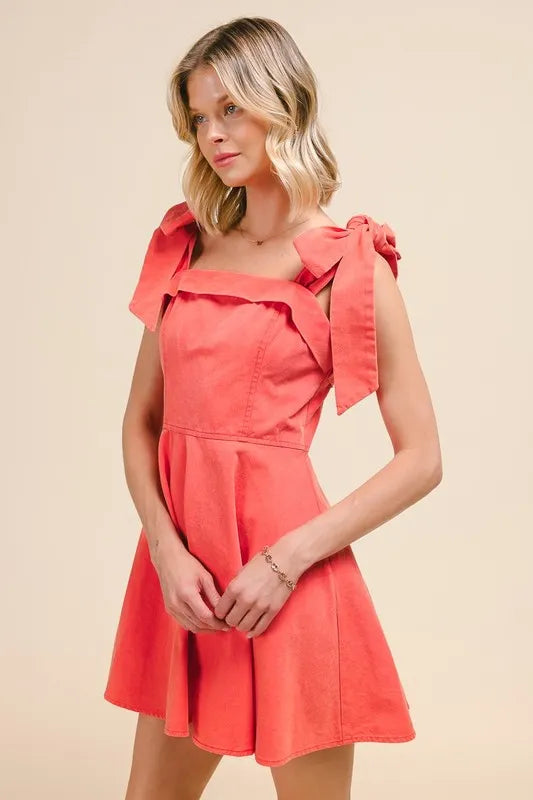 red gameday dress Stylish SO ME Fit and Flare Washed Gameday Dress for Every Fan, ORANGE / S