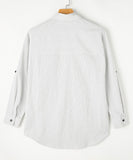 Striped Collared Neck Long Sleeve Shirt - Fragrance Spice