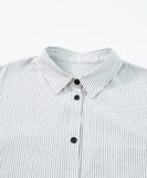 Striped Collared Neck Long Sleeve Shirt - Fragrance Spice