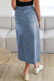 Tied Slit Denim Skirt - Fragrance Spice