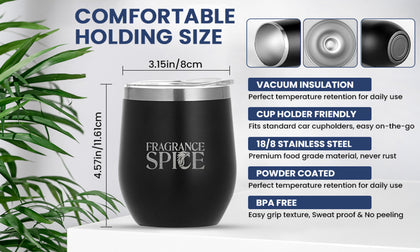 Fragrance Spice 12 oz Lowball Tumbler – Premium Insulated Stainless-Steel Cup