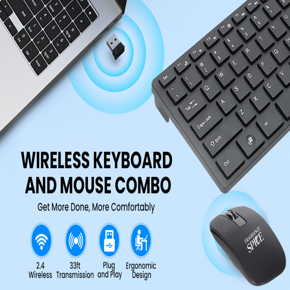 Wireless Keyboard and Mouse Combo – Ergonomic, Silent & Reliable