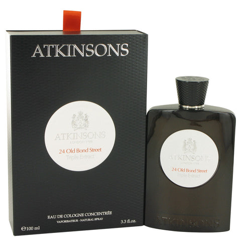 24 Old Bond Street Triple Extract by Atkinsons Eau De Cologne Concentree Spray 3.3 oz for Men - Fragrance Spice