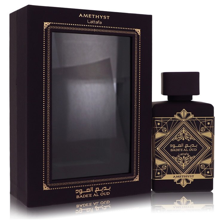 Amethyst Badee Al Oud by Lattafa Eau De Parfum Spray (Unisex) 3.4 oz for Women - Fragrance Spice