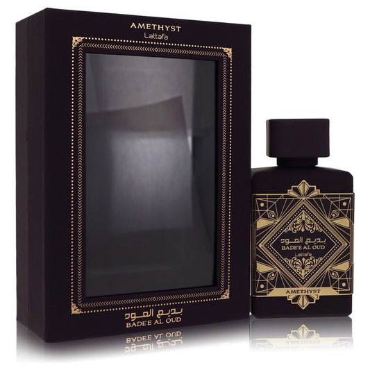 Amethyst Badee Al Oud by Lattafa Eau De Parfum Spray (Unisex) 3.4 oz for Women - Fragrance Spice