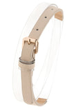 Half clear faux leather belt