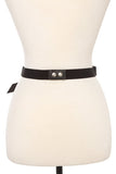 Studded faux leather stretch belt