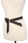 Studded faux leather stretch belt