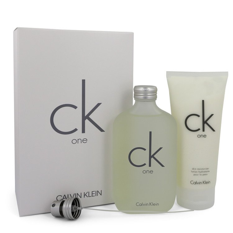 CK ONE by Calvin Klein Gift Set -- 6.7 oz Eau De Toilette Spray + 6.7 oz Body Moisturizer for Men - Fragrance Spice