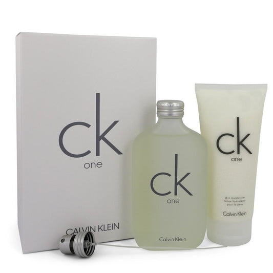 CK ONE by Calvin Klein Gift Set -- 6.7 oz Eau De Toilette Spray + 6.7 oz Body Moisturizer for Men - Fragrance Spice