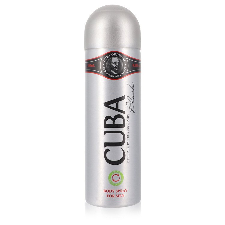 CUBA Black by Fragluxe Body Spray 6.6 oz for Men - Fragrance Spice