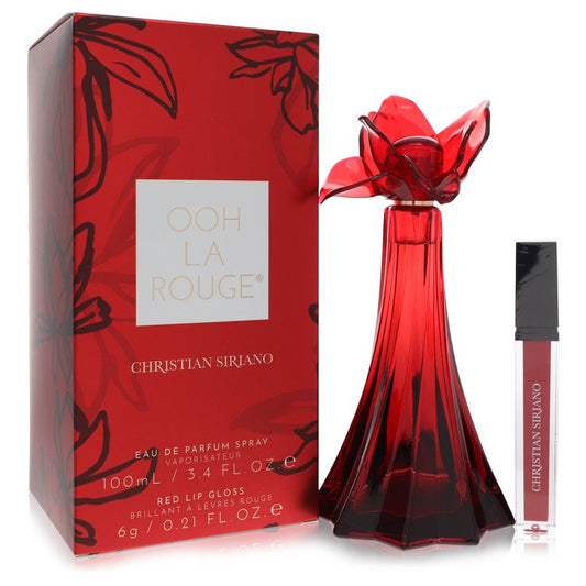 Christian Siriano Ooh La Rouge by Christian Siriano Eau De Parfum Spray + 0.21 oz Red Lip Gloss 3.4 oz for Women - Fragrance Spice