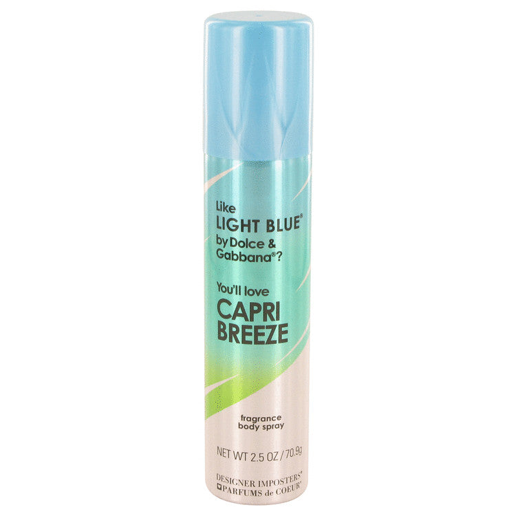 Designer Imposters Capri Breeze by Parfums De Coeur Body Spray 2.5 oz for Women - Fragrance Spice