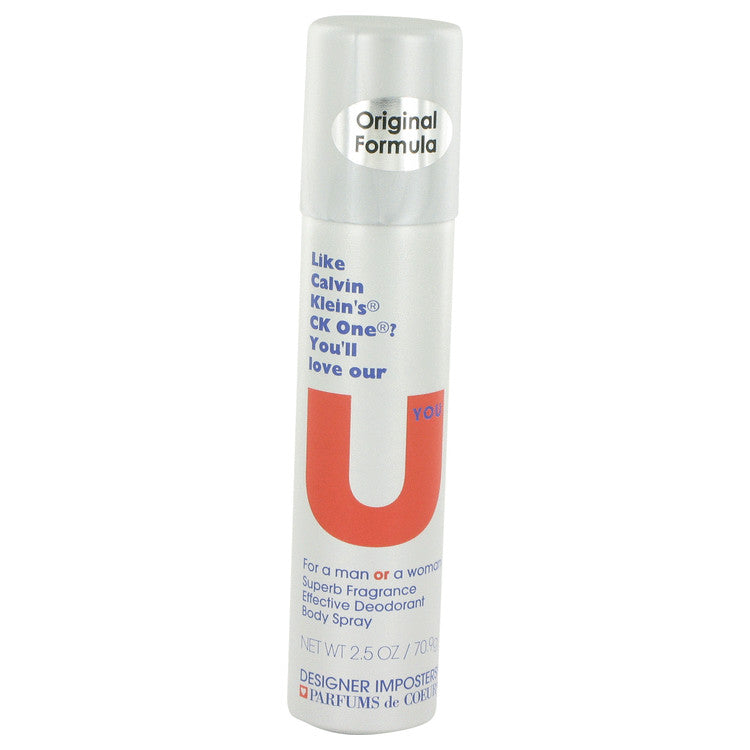 Designer Imposters U You by Parfums De Coeur Deodorant Body Spray (Unisex) 2.5 oz for Women - Fragrance Spice
