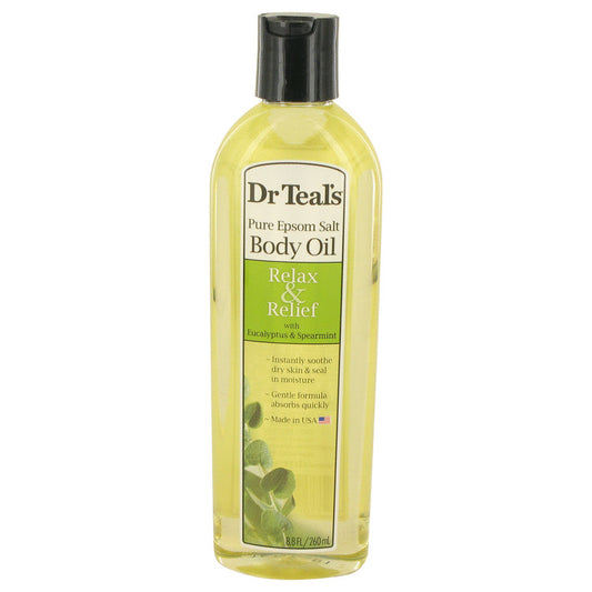 Dr Teal's Bath Additive Eucalyptus Oil by Dr Teal's Pure Epson Salt Body Oil Relax & Relief with Eucalyptus & Spearmint 8.8 oz for Women - Fragrance Spice