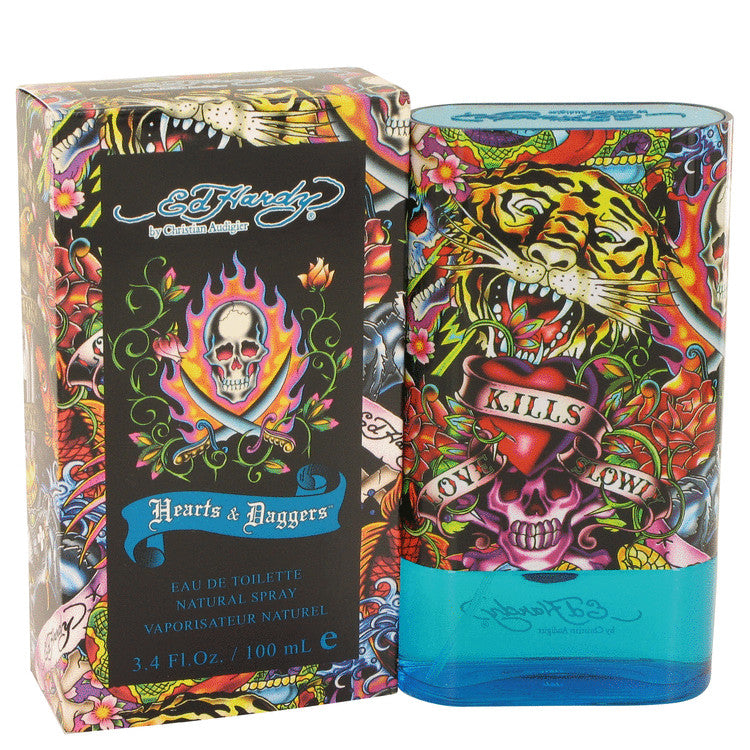 Ed Hardy Hearts & Daggers by Christian Audigier Eau De Toilette Spray 3.4 oz for Men - Fragrance Spice