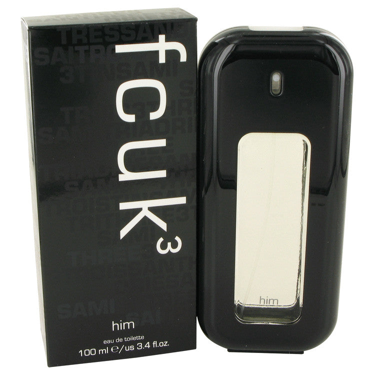 FCUK 3 by French Connection Eau De Toilette Spray 3.4 oz for Men - Fragrance Spice