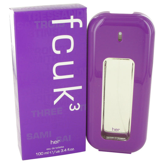 FCUK 3 by French Connection Eau De Toilette Spray 3.4 oz for Women - Fragrance Spice