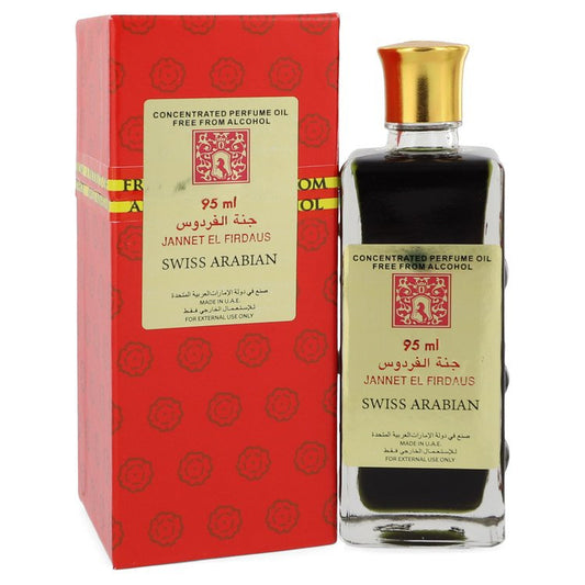 Jannet El Firdaus by Swiss Arabian Concentrated Perfume Oil Free From Alcohol (Unisex White Attar) .30 oz for Men - Fragrance Spice