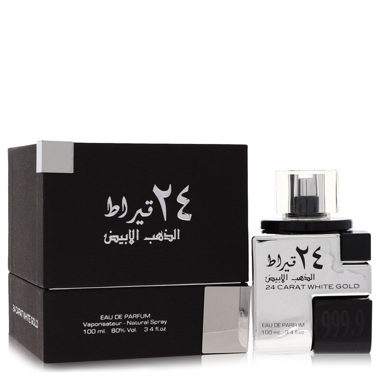 Lattafa 24 Carat White Gold by Lattafa Eau De Parfum Spray (Unisex) 3.4 oz for Men - Fragrance Spice