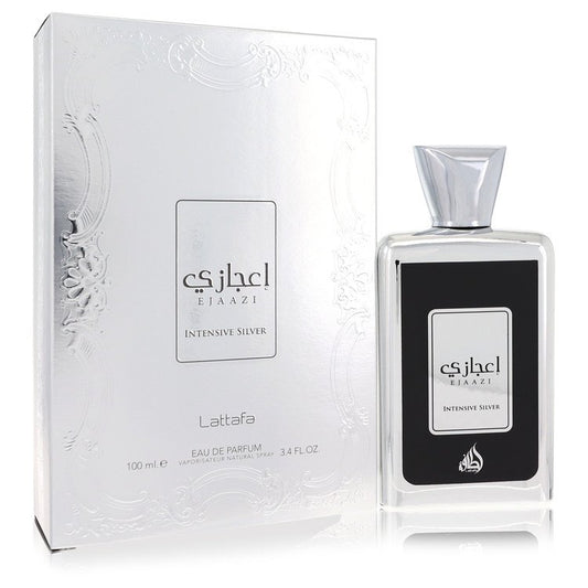 Lattafa Ejaazi Intensive Silver by Lattafa Eau De Parfum Spray (Unisex) 3.4 oz for Women - Fragrance Spice