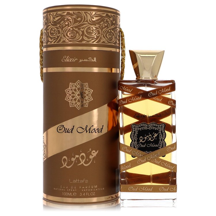 Lattafa Oud Mood Elixir by Lattafa Eau De Parfum Spray (Unisex) 3.4 oz for Men - Fragrance Spice