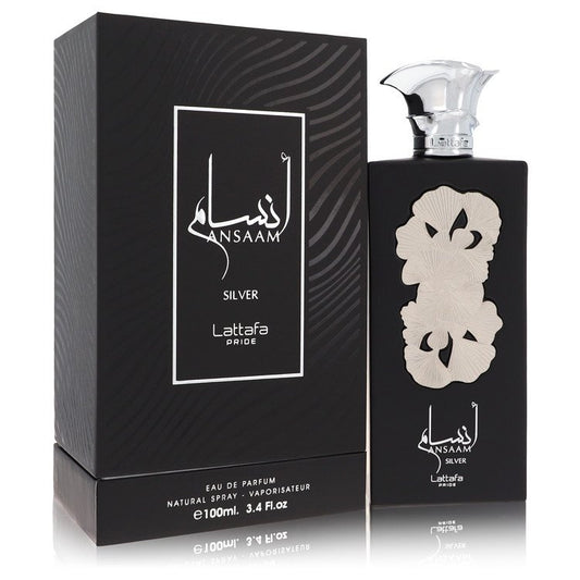Lattafa Pride Ansaam Silver by Lattafa Eau De Parfum Spray (Unisex) 3.4 oz for Women - Fragrance Spice