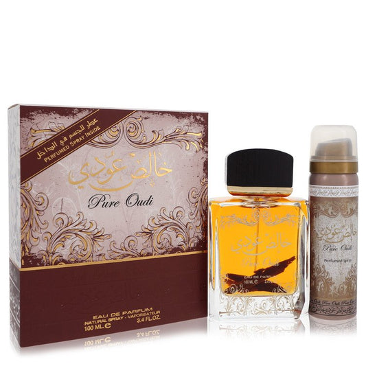 Lattafa Pure Oudi by Lattafa Eau De Parfum Spray Plus 1.7 oz Deodorant 3.4 oz for Women - Fragrance Spice