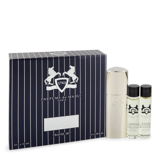 Layton Royal Essence by Parfums De Marly Three Eau De Parfum Sprays Travel Set 3 x .34 oz for Men - Fragrance Spice