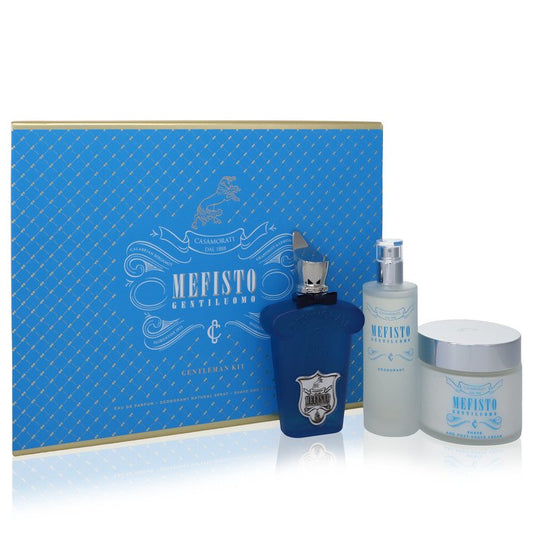 Mefisto Gentiluomo by Xerjoff Gift Set -- 3.4 oz Eau De Parfum Spray + 3.4 oz Deodorant Spray + 6.7 oz Shave and Post Shave Cream for Men - Fragrance Spice